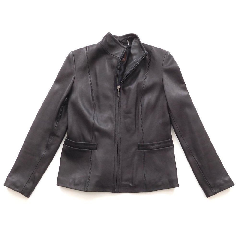 Cole Haan Genuine Leather Jacket Classic Black